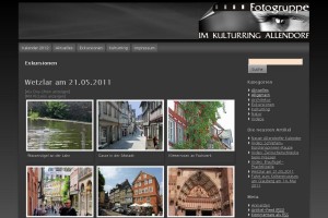 Web-Seite mit Bildergalerien